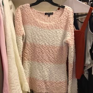 Pink and white sweater